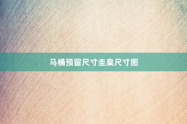 马桶预留尺寸圭臬尺寸图